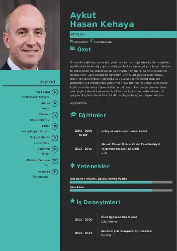 Biyolog CV Örnekleri cv indir